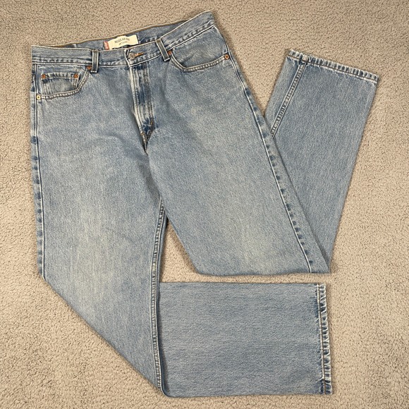 VTG Levis Jeans Mens 34x34‎ Blue Relaxed Y2K Great Faded Denim Distressed Grunge - Picture 1 of 8